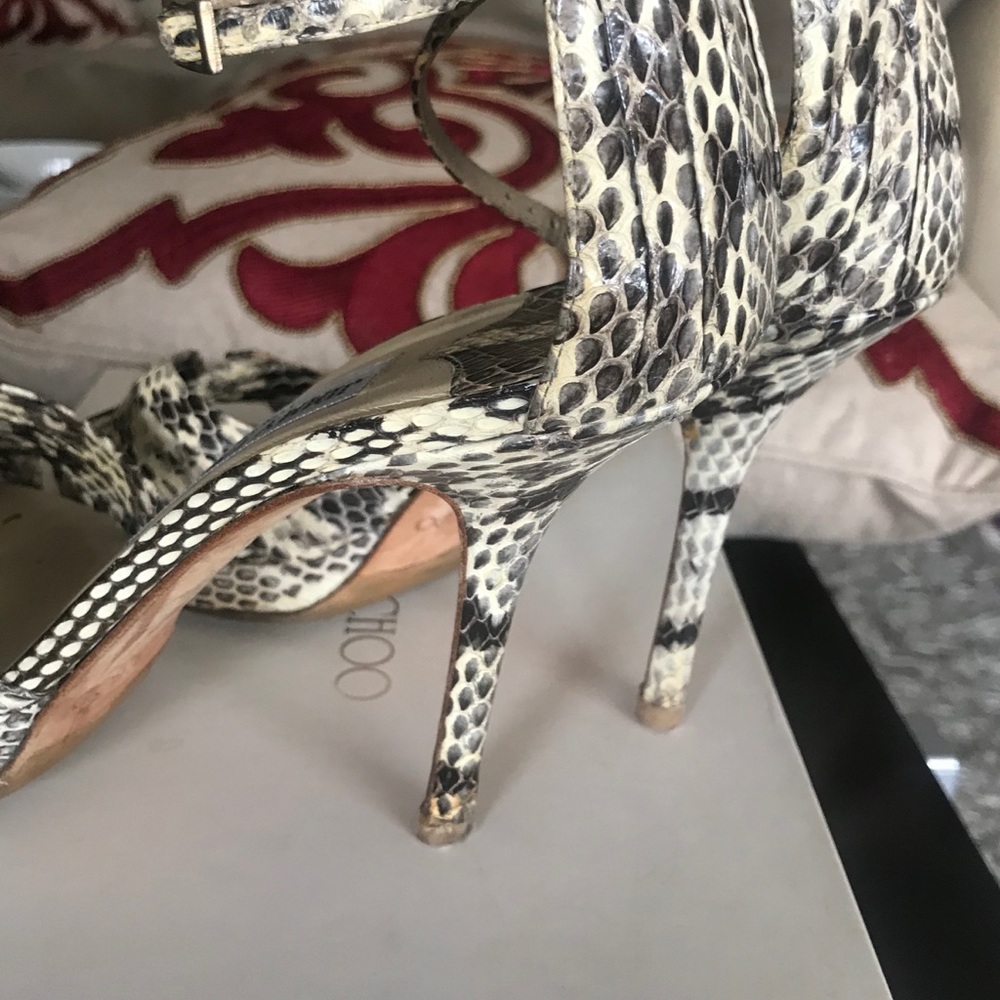 Jimmy Choo Natural Gloss Elaphe Open Toe - image 3